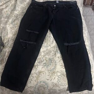 H&M Black Distressed Women's Flare Jeans